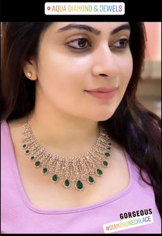 Simple Diamond Necklace Indian, Latest Choker Necklace Designs, Cz Jewellery Sets, Latest Diamond Necklace Designs, Jewellery Design Gold, Live Jewelry, Diamond Neckalce, Latest Gold Necklace, Latest Gold Jewellery