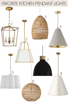 the different types of pendant lights that are available in various sizes and colors, including white