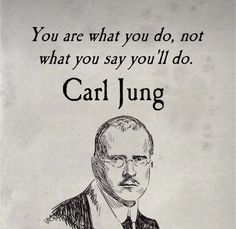 a drawing of a man in a suit and tie with the words carl jung on it