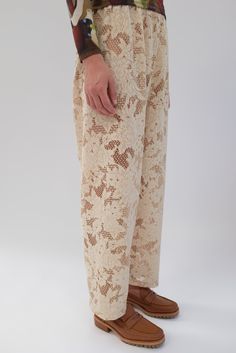 Beklina Lace Basic Pant Ivory Summer Lace Bottoms With Lace Work, Beige Lace Bottoms For Spring, Spring Lace Beige Bottoms, Spring Beige Lace Bottoms, Full Length Lace Pants, Bohemian Cream Lace Bottoms, Beige Lace Bottoms With Delicate Details, Wide Leg Lace Pants With Lace Trim, White Lace Pants With Lace Trim