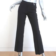 Gently worn. Good condition. No major flaws, a couple of small, faint white smudges should come out with cleaning. 49% virgin wool, 49% viscose, 2% elastane Straight Leg Dress Pants, Black Stretch, Dress Pants, Dolce And Gabbana, Straight Leg, Trousers, Wool, Pants, White