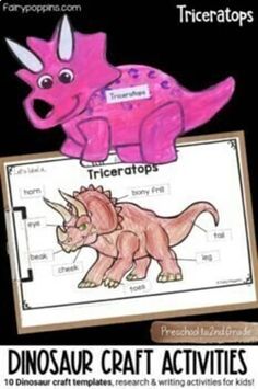 Dinosaur Crafts & Activities BUNDLE - Informational Writing Worksheets Activity Kindergarten, Craft Templates, Dinosaur Crafts, Informational Writing, A Dinosaur, Writing Worksheets, Book Fair, Writing Activities, Craft Activities