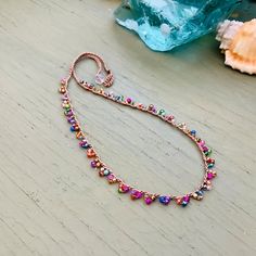 Lacy Crocheted Tiny Crystal and Gems Necklace - Etsy Handmade Dainty Multicolor Crystal Necklace, Dainty Handmade Multicolor Crystal Necklaces, Handmade Dainty Beaded Necklace For Party, Dainty Handmade Beaded Necklaces For Party, Dainty Handmade Beaded Necklace For Party, Adjustable Multicolor Dainty Crystal Necklaces, Multicolor Adjustable Dainty Crystal Necklaces, Multicolor Adjustable Dainty Crystal Necklace, Gems Necklace