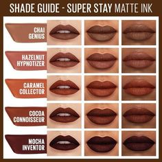 Brown Lipstick Shades, Coffee To Go Cup, Fall Lipstick Colors, Lipstick Guide, Maybelline Superstay Matte Ink, Brown Matte Lipstick