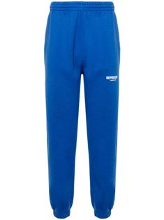 cobalt blue cotton jersey texture logo print at the leg silver-tone logo plaque elasticated drawstring waistband two side inset pockets two rear patch pockets tapered leg elasticated ankles French terry lining Blue Joggers With Ribbed Waistband, Blue Joggers With Ribbed Waistband For Jogging, Casual Blue Bottoms With Logo Waistband, Blue Sweatpants With Ribbed Waistband For Jogging, Blue Sporty Joggers With Ribbed Waistband, Blue Sweatpants With Elastic Waistband For Jogging, Blue Sweatpants, Activewear Print, Cotton Sweatpants