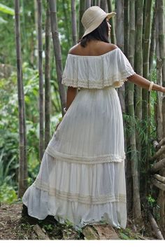 Off Shoulder Lace Ruffle Dress for Women, Long Off White Flare Dress for Summer, Bohemian Loose Fit Plus Size Dress for Wedding, Boho Dress Wedding Boho Dress, White Flare Dress, Lace Ruffle Dress, Etsy Inspiration, Dress For Wedding, Natural Clothing, Best Summer Dresses, Ethical Fashion Brands, Boho Summer Dresses