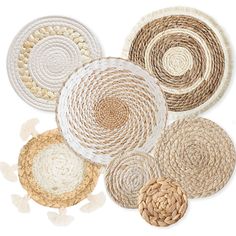 PRICES MAY VARY. [Hand Woven Baskets] Each wall basket is handmade by skilled artisans from eco-friendly rattan with a natural touch, these beautiful geometric patterned woven baskets make your monotonous walls more lovely and stylish. [Widely Applicable Occasions] This set of woven baskets wall decor can be used in various occasions, such as kitchen, living room or bedroom, you also DIY it according to your own style to make holiday decorations, you can also use it as a tray to hold your keys, cell phone or accessories. [Natural Rattan] Package includes 7 decorative wall baskets, whether you want rustic or farmhouse style, these wall baskets will add the perfect touch of nature to your room. [Exquisite Gift] This woven basket wall decor set will be a wonderful accent for anyone's home. Pe Woven Wall Basket Decor, Boho Wall Basket Decor, Rattan Wall Decor, Wall Basket Decor, Wicker Wall Decor, Basket Decor, Wicker Wall, Elegant Wall Art, Boho Room Decor