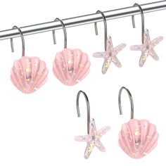 PRICES MAY VARY. 🌊ANTI-RUST & DURABLE: The Seashell Decorative Shower Curtain Hooks is made of stainless steel, the surface is electroplated, rust-proof, not easy to fade, smooth, durable. 🌊UNIQUE DESIGN: The Seashell Decorative Shower Curtain Hooks is designed with a unique Starfish and Seashell shape. Hang your curtains perfectly and the closed clip will never fall off the shower rod. Perfect to complement your Ocean theme bathroom decor. 🌊INSTALLATION SPECIFICATIONS:Hook fits all curtain r Ocean Theme Bathroom, Bathroom Purple, Seashell Shower Curtain, Ocean Bathroom Decor, Beach Theme Bathroom Decor, Ocean Bathroom, Mermaid Bathroom, Purple Bathrooms, Beach Theme Bathroom