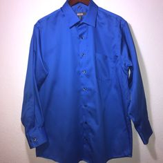 Nwot - Excellent Condition. No Stains Or Pulls. No Major Flaws To Note. Armpit To Armpit: 24“ Waist: 24” Hip: 24“ Sleeve (Shoulder To Cuff): 21“ Shoulder To Hem Length: 29“ Measurements Are Approximate. Item Is Laid Flat And Measurements Taken By Hand. R5 Blue Button-up Business Top, Blue Business Top With Button Closure, Blue Long Sleeve Semi-formal Tops, Blue Long Sleeve Top For Semi-formal Occasions, Semi-formal Blue Buttoned Tops, Blue Button-up Formal Top, Blue Long Sleeve Formal Shirt, Formal Blue Shirt With Buttons, Formal Blue Buttoned Shirt