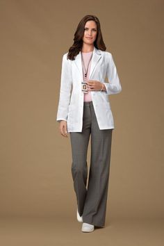 Doctor Style Outfits Women, Female Doctor Outfit, Doctor Style Outfits, White Coat Outfit Medical, Female Doctor Outfit Medical, Doctor Work Outfit, Theatrical Headshots, Lab Coat Fashion, White Coat Outfit