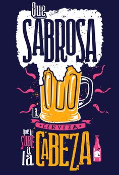 a beer poster with the words que sarrosa, la cerveza and a