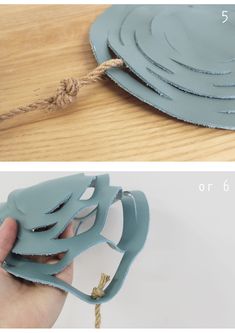 the instructions for how to make an ornament out of paper and rope on wood