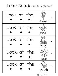 worksheet for reading the words i can read with pictures to help students learn how to