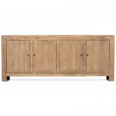 the sideboard is made out of wood and has four doors on one side, two drawers