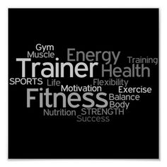 a black and white poster with words describing the benefits of gyms, including strength