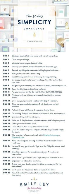 Simplifying Life, 30 Day Challenge, Self Care Activities, House Cleaning Tips, Life Organization, Self Improvement Tips