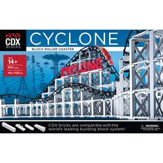 an image of a roller coaster with the words cyclone on it's front cover