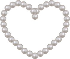 a white pearl necklace in the shape of a heart