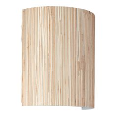 a wooden lamp shade is shown against a white background with horizontal stripes on the fabric