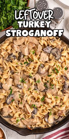 Turkey stroganoff with leftovers Sour Cream Noodles, Noodles And Mushrooms, Leftover Turkey Ideas, Turkey Stroganoff Recipe, Turkey And Noodles Recipe, Cream Noodles, Turkey Stroganoff, Turkey Casserole Recipes Leftover, Christmas Leftovers Recipes