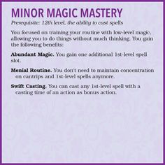 DnD 5e Feat Minor Magic Mastery by Me.Mimic Dnd Tables, Dnd Tools, Dm Board, Wizard School, Dungeons And Dragons Classes