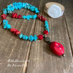 Handmade Southwestern Necklace For Beach, Bohemian Red Necklaces For The Beach, Red Bohemian Necklace For Beach, Bohemian Red Necklace For Beach, Red Bohemian Jewelry For Beach, Red Bohemian Jewelry For The Beach, Bohemian Red Jewelry For Beach, Red Bohemian Beach Jewelry, Red Gemstone Beads Necklaces For The Beach