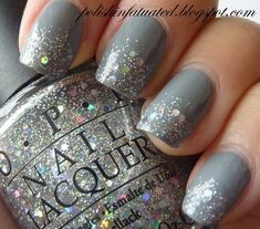 Silver Nail, Gray Nails, Get Nails, Manicure Y Pedicure, Fancy Nails, Creative Nails, Manicure E Pedicure, Love Nails, Holiday Nails