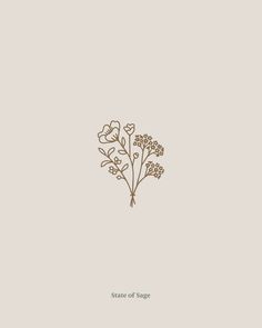 the cover art for state of sage's album, with flowers in brown ink