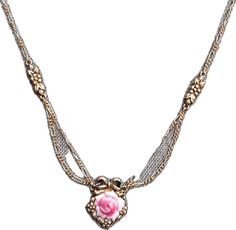 Elegant Pink Chain Necklaces, Formal Pink Chain Jewelry, Formal Pink Jewelry With Chain, Pink Chain Jewelry For Formal Occasions, Formal Pink Jewelry With Chain Detail, Elegant Pink Jewelry With Chain, Elegant Pink Jewelry With Chain Detail, Pink Pendant Necklace With Chain, Elegant Pink Chain Necklace With Delicate Chain