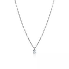 Chain: 16" Material: Platinum Diamond (carats): 0.50 ctw Tiffany Diamond Earrings, Tiffany Solitaire, Sapphire Heart Necklace, Jewelry Necklace Simple, Tiffany And Co Jewelry, Tiffany And Co Necklace, Tiffany Diamond, Solitaire Diamond Pendant, Platinum Chain