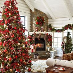 a decorated christmas tree in a living room