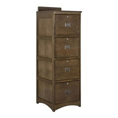 a tall wooden cabinet with five drawers