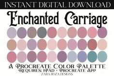 an advertisement for the mint berry color palette is shown in black and white, with different colors