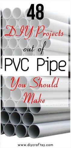 pipes stacked on top of each other with the words 48 diy projects out of pwc