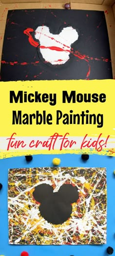 mickey mouse marble painting fun craft for kids