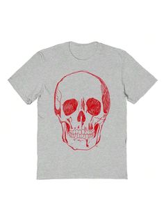 COMFY & COOL: Haywood & Main offers graphic shirts made of materials that are durable, comfortable, and easy to care for. Whether you're looking for a funny, inspirational, or pop-culture-inspired graphic shirt, we've got you covered.Haywood & Main Red Skull Sketch Unisex Graphic Cotton Short-Sleeve T-Shirt Sport Grey Casual  Short Sleeve Cotton Letter,Plants  Medium Stretch  Men Clothing, size features are:Bust: ,Length: ,Sleeve Length: Skull Sketch, Red Skull, Graphic Shirt, Men Clothing, Graphic Shirts, Sleeve Cotton, Cotton Shorts, Pop Culture, Casual Shorts