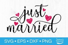 just married svg files with hearts