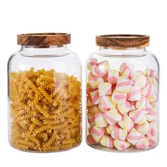 PRICES MAY VARY. Large Capacity: The glass storage canister's size is 7.6 x 5.5 inch. This large food storage jars can hold about 66 FL OZ(1950ml) liquid. Set of 2. Multiple Purpose of Use: Our air tight glass storage container is suit for spaghetti pasta, tea, honey, coffee beans. This sealed food storage canisters is exquisite, you can put it in your kitchen corner. Great for wet or dry foods, baking goods, cookies, cereals, tea leaves and spices or other ingredients. Highly Glass: Our glass s Kitchen And Pantry, Glass Pantry, Food Canisters, Cereal Dispenser, Glass Storage Containers, Coffee Jars, Glass Storage Jars, Glass Canisters, Glass Food Storage