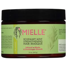 Enjoy! Restorative, deeply moisturizing penetrative masque for dry thirsty tresses. The Rosemary and Mint Strengthening Hair Masque is developed with your hair's greatest needs in mind. Nourish, hydrate and strengthen all at once with this nutrient rich formula. Our Story. Mielle was created by Monique Rodriquez, a registered nurse, wife and mother of two girls, who desired to share her healthy hair journey using products with organic ingredients to achieve amazing results. She knew the importan Mielle Rosemary Mint Hair Mask, Mielle Hair Masque, Mielle Hair Mask, Hair Mask Curly Hair, Hair Mask Products, Rosemary Hair Mask, Mielle Hair Products, Hair Mask For Curly Hair, Hair Care Mask