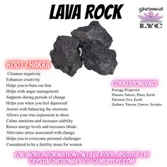 Lava Rock Properties, Lava Rock Meaning, Lava Rock Jewelry Diy, Rock Crystal Meaning, Lava Stone Meaning, Crystal 101, Crystal Dictionary, Lava Crystal, Fertility Stones