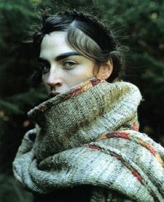 Wool scarf Mori Girl, Runway Collection, Looks Style, Knitting Inspiration, In The Woods, Scarf Shawl, Arm Warmers, Eyebrows, Knit Crochet