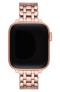 Curved links look like cute scallops along the sides of this glossy polished bracelet to go perfectly with your Apple Watch and your sweet style. Style Name:Kate Spade New York Scallop Apple Watch Bracelet. Style Number: 6005420. Apple Watch Bands Kate Spade, Apple Watch Bands Rose Gold, Apple Watch Bands Women, Rose Gold Apple Watch, Kate Spade Watch, Apple Watch Bracelets, Stainless Bracelet, Gold Apple Watch, Gold Apple