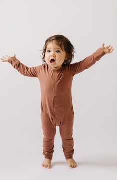 Supersoft organic cotton keeps your little one comfy in a long-sleeve romper. Front snap closure Front scoop pockets 100% organic cotton Machine wash, tumble dry Imported Solid Long Sleeve Onesie For Playwear, Cotton Long Sleeve Onesie For Loungewear, Solid Color Long Sleeve Onesie For Playwear, Long Sleeve Jumpsuits And Rompers For Fall Playtime, Unisex Long Sleeve Onesie For Loungewear, Cotton Long Sleeve Jumpsuits And Rompers For Playwear, Solid Long Sleeve Onesie For Bedtime, Fall Onesie For Playwear, Cotton Long Sleeve Onesie For Fall