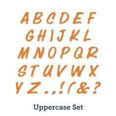 the uppercase set has been drawn with orange ink