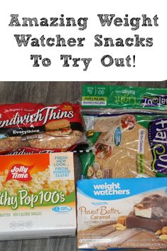 some snacks are sitting on a table with the words amazing weight watcher snacks to try out