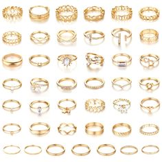 PRICES MAY VARY. VINTAGE RING KIT: You will get 47pcs knuckle rings with a combination of various styles such as CZ ring, twist ring, hollow ring, etc. Can be As Stacking Rings,Thumb Ring, Knuckle Rings. Multiple ways of stacking makes you unique every day. Great value for your money. PREMIUM-QUALITY: All rings are made of high-quality alloy materials combined with electroplating process, smooth surface, bright color, environmentally friendly materials, comfortable fit design, suitable for most Good Rings Women, Friendship Rings For 2 Best Friends, Rings Women, Amazon Rings, Cheap Gold Rings, Hollow Ring, Amazon Jewelry, Middle Finger Ring, Fancy Rings