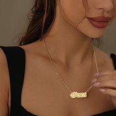 Personalize your own necklace with your name, or surprise them with a customized gift. 18k Gold Chain, Rose Gold Metal, Cuban Chain, Precious Jewelry, Gold Plated Chains, Personalized Necklace, Gold Plated Silver, Stainless Steel Chain, Name Necklace