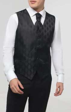 Inspired from the works of the famous painter, this Black Da Vinci Waistcoat by Dobell has a classic feel with a modern uplifting twist. The small decorative symmetric pattern sets off the waistcoat which makes it suitable for any black tie or party event this winter. Ideal for one who desires a waistcoat with style and sophistication. Complete the look with a matching cravat and handkerchief. Symmetric Pattern, Wing Collar Shirt, Black Tie Tuxedo, Boys Waistcoat, Tweed Overcoat, Harris Tweed Jacket, Burgundy Tuxedo, Black Suit Wedding, Double Breasted Waistcoat