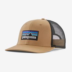 Patagonia P-6 Logo Trucker Hat Patagonia Hats, Patagonia Logo, Cotton Headband, Fishing Nets, Clothing Manufacturer, Classic Logo, Nautilus, Ball Cap, Outdoor Outfit