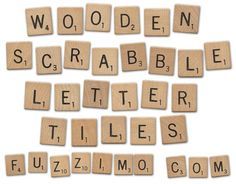 wooden scrabble letters arranged in the shape of words spelling out word scrambles